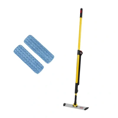 Abbildung von Rubbermaid Commercial Products Single Sided Pulse Mopping Kit with 2 Mop Yellow, 1.480 (H) x 124 (B) 94 (T) mm