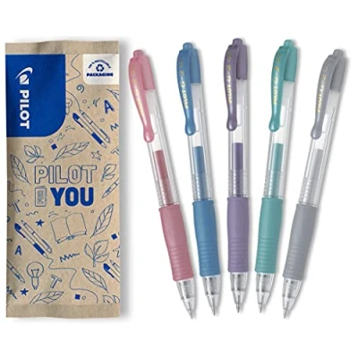 Abbildung von PILOT G2 7, Gelschreiber, 5er Set (Metallicpink, blau, violett, grün, Silber)