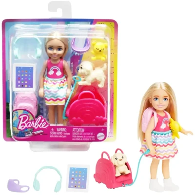 Abbildung von Barbie Chelsea Travel Puppenset mit Welpe