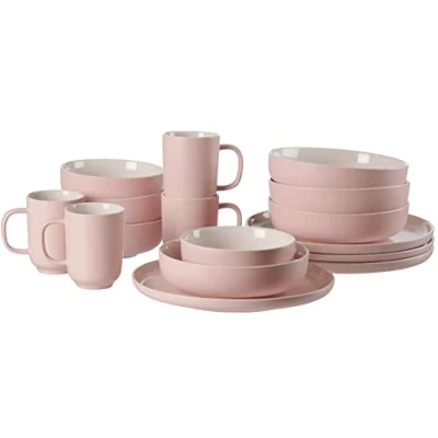 Abbildung von Ritzenhoff &amp; Breker Kombiservice Jasper, 16 teilig, Rosa, Steinzeug, Teller Schalen und Becher für 4 Personen