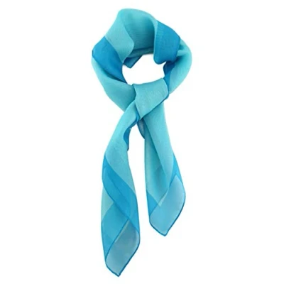 Abbildung von TigerTie Damen Chiffon Nickituch in türkis dunkeltürkis mit Bordüre Größe 58 cm x