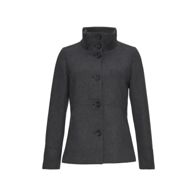 Abbildung von s.Oliver Hoher Kragen UND Taschen Leichte Jacke, Damen, Größe: 40, Dunkelgrau