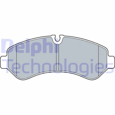 Abbildung von DELPHI LP3548 Bremsbelagsatz für Verschleißwarnanzeiger vorbereitet mit Anti Quietsch Blech Zubehör MERCEDES BENZ: Sprinter 5 t Platform / Chassis
