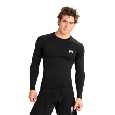 Abbildung von Venum, Contender Langärmeliger Rashguard, Herren, M, Schwarz/Weiß