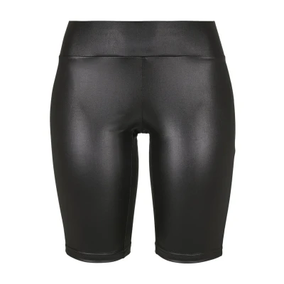 Abbildung von Urban Classics Ladies Synthetic Leather Cycle Shorts Shorts, Damen, Größe: 28, Black