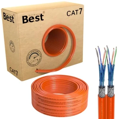 Abbildung von Best Germany CAT 7 Verlegekabel 50m Duplex Gigabit Netzwerkkabel Kupfer LAN 1000Mhz S/FTP Kat