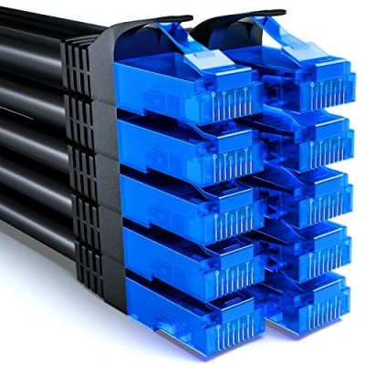 Abbildung von deleyCON 10x 2m CAT6 Netzwerkkabel Set U UTP RJ45 CAT 6 LAN Kabel Patchkabel Ethernetkabel DSL Switch Router Modem Repeater Patchpanel Schwarz
