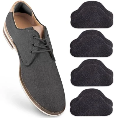 Abbildung von SULPO 4 Paare Echt Leder Fersenpolster Fersenschutz gegen Blasen &amp; Reibung Fersenkissen für Schuhe Schuh Fersen Reparatur Selbstklebende Heel Pads Antirutsch Hackenpolster Schwarz