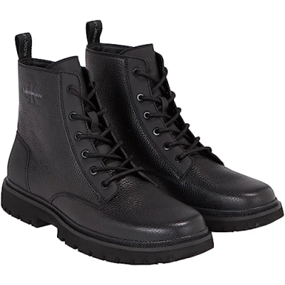 Abbildung von Calvin Klein Herren Eva Mid Schnürschuh Mittelhoher Stiefel, 3 x Schwarz, 45 EU
