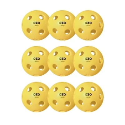 Abbildung von OZO Pickleball 9er Set Hallenbälle, 26 Löcher, Spritzgussform, Injection