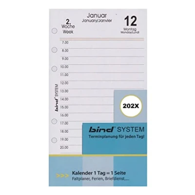 Abbildung von bind Kalender 2025 DIN A6 Kalendereinlage Terminkalender Tageskalender 1 Tag / Seite B260325