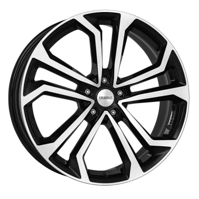 Abbildung von DEZENT 5 loch 16Zoll 112mm Alufelge TA dark mattschwarz Front poliert TTAZ8BP22E Felge