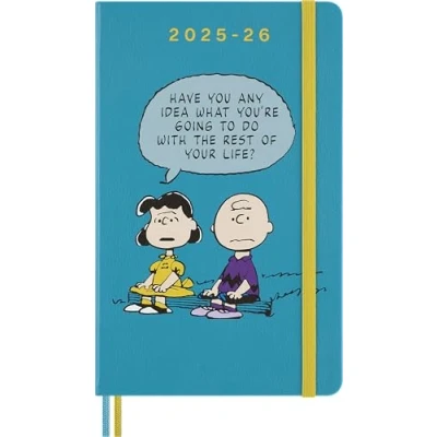 Abbildung von Moleskine 18 Monate Peanuts Charlie &amp; Lucy Wochen Notizkalender 2025/2026, L/A5, 1 Wo = Seite, fester Einband, Riffblau