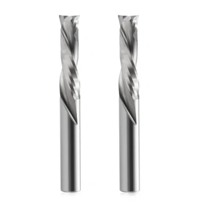 Abbildung von EU_HOZLY Spiralfräser Up&amp;Down Compression Bit 6 mm Schnittdurchmesser, Schaft, 22 Schnittlänge CNC Schaftfräser für Holzschnitzerei, Gravur, 2St
