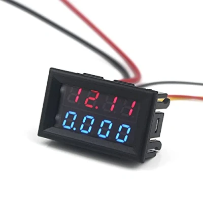 Abbildung von Taikuwu 0,28&quot; 4 Bit DC 0 100V 10A Detektor Spannungs Strommesser Panel Ampere Amperemeter Messgerät Blau + Rot LED Amp Dual Volt Meter Anzeige