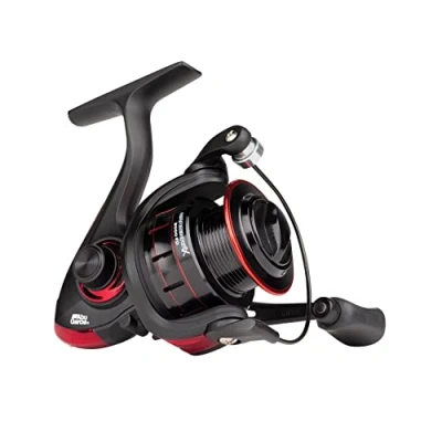 Abbildung von Abu Garcia Cardinal X Spinnrolle zum Raubfisch Spinnfischen Forelle, Barsch, Hecht, Lachs, 3000, Black/Red
