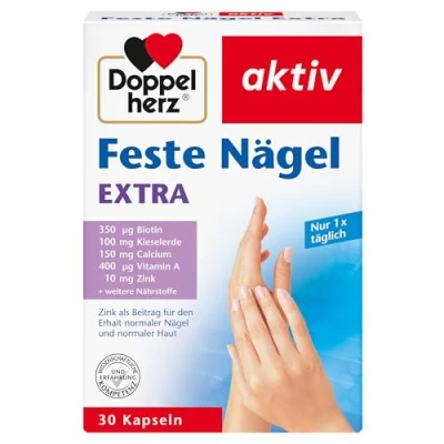 Abbildung von Doppelherz Feste Nägel Extra mit Zink als Beitrag für den Erhalt normaler und Haut 30 Kapseln