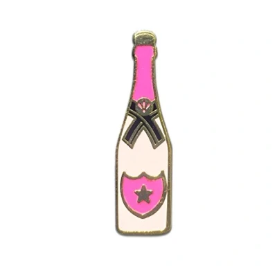 Abbildung von Champagner Pin Silvester Mitbringsel JGA Anstecker Geschenk Sekt Geschenke für beste Freundin Hartemaille rose