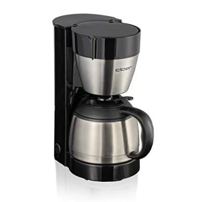 Abbildung von Cloer 5009 Filterkaffeemaschine mit Warmhaltefunktion, für bis zu 8 Tassen, 800 W, Isolierkanne aus Edelstahl, Filterkanne 1x4, schwarz
