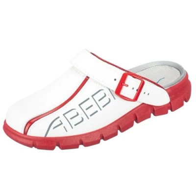 Abbildung von Abeba Berufsschuh Clog Herren 7313 tools, Weiß Blau mit Aufdruck, 43 EU