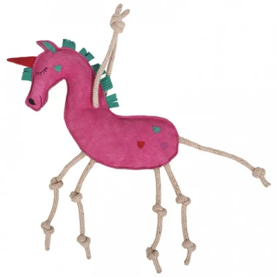Abbildung von QHP Pferdespielzeug Einhorn aus Leder ECO Rosa