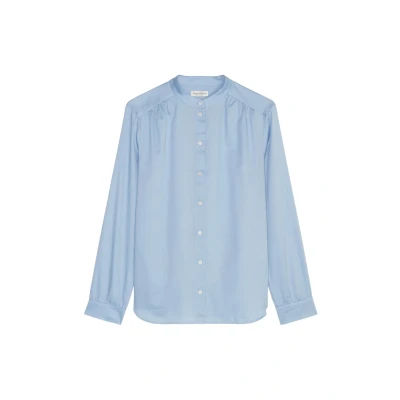 Abbildung von Marc O&#039;Polo Stehkragen Relaxed Hemdbluse, Damen, Größe: 34, Fresh sky