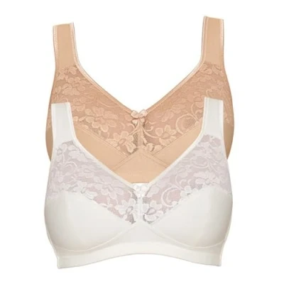 Abbildung von Susa Damen Baumwoll Basic BH, Ivory/Pure Beige, 105D EU