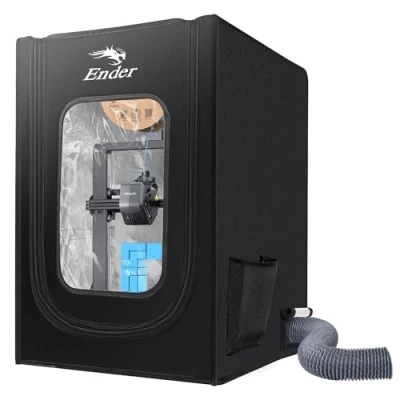 Abbildung von Creality 3D Druckergehäuse mit Entlüftung (Abluftset Nicht enthalten), Schutzhülle für Ender 3/3 Pro / 3 V2 V3 SE 3V3 KE 3V2 Neo S1 5 CR10 K1 Max, 550x650x750 mm