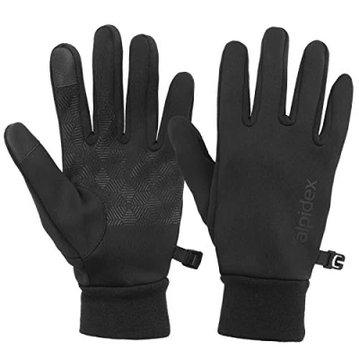 Abbildung von ALPIDEX rutschfeste Handschuhe Touchfunktion Warme Fahrrad Winterhandschuhe Laufhandschuhe, Größe:L