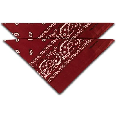 Abbildung von fashionchimp Nicki Halstuch aus 100% Baumwolle im 2er Set, Unisex Bandana, AZO Frei (Dunkelrot)