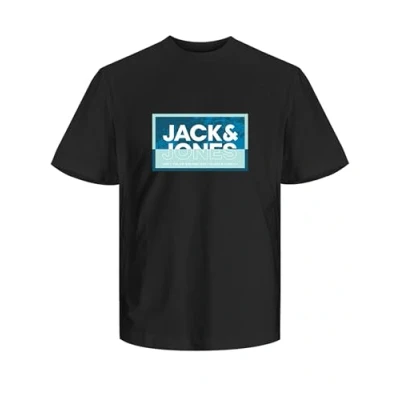 Abbildung von JACK&amp;JONES JUNIOR Jungen JCOLOGAN Sommer Print Tee Crew FST JNR T Shirt, Black, 128 cm