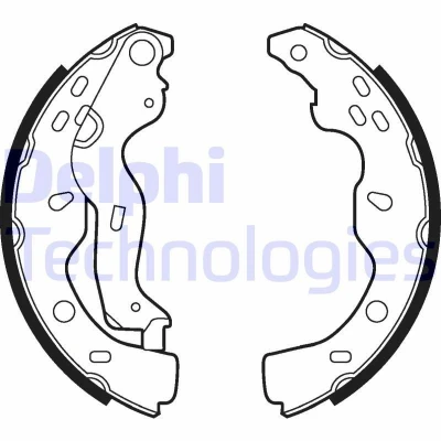 Abbildung von DELPHI LS2009 Bremsbacken 220 35 FIAT: Sedici, MITSUBISHI: L300 / Delica III Minibus, SUZUKI: SX4 I Hatchback