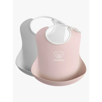 Abbildung von BabyBjörn Lätzchen 2er Pack, Grau/Hellrosa