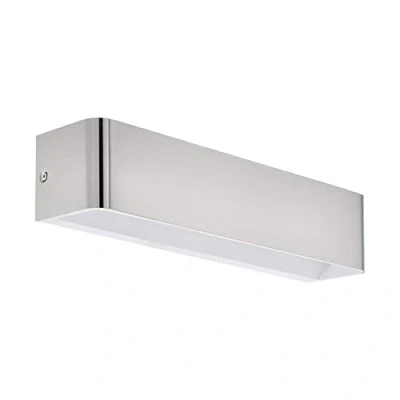 Abbildung von EGLO LED Wandlampe Sania 4, 1 flammige Wandleuchte Modern, Minimalismus, Wandstrahler innen aus Aluminium, Wohnzimmerlampe, Flurlampe in Nickel Matt, Weiß, L 36,5 cm