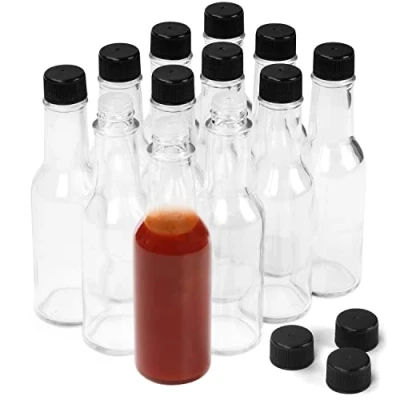 Abbildung von BELLE VOUS Glas Flaschen zum Befüllen 150ml Schnapsflaschen Klein (12er Pack) Schraubverschluss mit Tropfeinsätzen für Scharfe Soßen, Öl, Likör &amp; Mehr