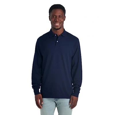 Abbildung von Jerzees Herren Long Sleeve Polo Shirts, SpotShield Stain Resistant, Sizes S 2x Polohemd, Marineblau, XL