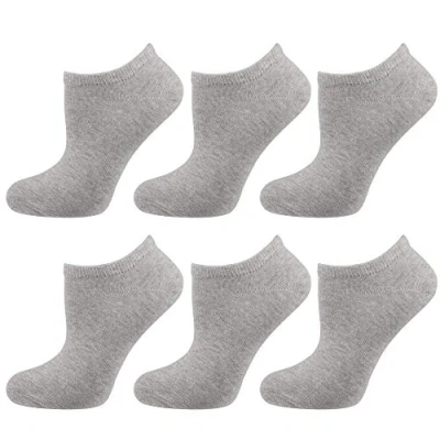 Abbildung von Nur Die Damen 6er Pack Sneaker Socken aus Weicher &amp; Atmungsaktiver Baumwolle Kurzzsocken Socken, hellgraumelange, 35 38