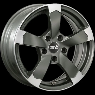 Abbildung von DBV 5 loch 17Zoll 114.3mm Alufelge Torino II anthrazit Front poliert 33781 Felge