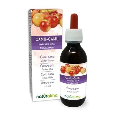 Abbildung von Camu (Myrciaria dubia) Früchte Alkoholfreier Urtinktur Naturalma Reich an Vitamin C Flüssig Extrakt Tropfen 120 ml Nahrungsergänzungsmittel Veganer