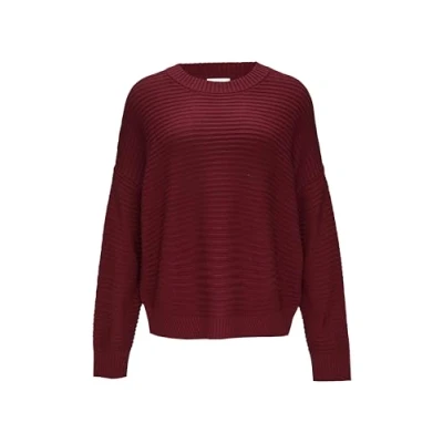 Abbildung von s.Oliver MET Ottomanstructuur Strickpullover, Damen, Größe: 40, Rubinrot