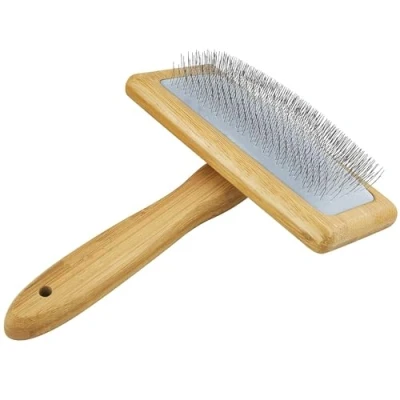 Abbildung von Premium Hundebürste und Katzenbürste Fellpflege, Holz,Hundebürste für Knoten &amp; Unterfell Kurzhaar Langhaar, Fellbürste Haustiere,Slicker Zupfbürste mit Edelstahlstiften