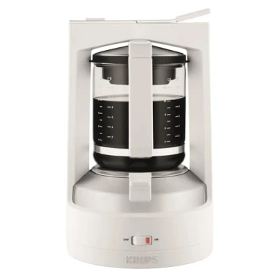 Abbildung von Krups KM4682 Filterkaffeemaschine T8 850 Watt Automatische Abschaltung 8 12 Tassen Beleuchteter Ein / Ausschalter Weiß