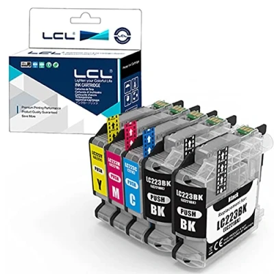 Abbildung von LCL Kompatibel LC223BK LC223C LC223M LC223Y LC223 LC221 (5 Stück 2 Schwarz Cyan Magenta Gelb) Tintenpatrone für Brother MFC J4420DW J4620DW J4625DW J5320DW J5620DW J5625DW J5720DW J480DW