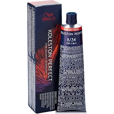 Abbildung von Wella Professionals Koleston Perfect Permanente CremeHaarfarbe, 8/34 hell Blond gold rot, 1er Pack (1 x 60 ml)