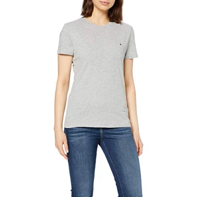 Abbildung von Tommy Hilfiger Heritage CREW NECK TEE Tshirt basic, Damen, Größe: Large, Light grey heather