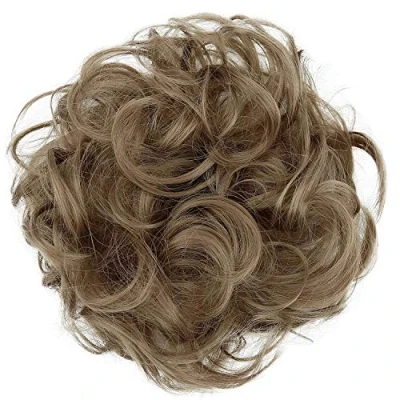 Abbildung von CAISHA Haarteil Haargummi Hochsteckfrisuren Brautfrisuren Voluminös Gelockt Unordentlich Dutt Kunstfaser DM15cm Brünett G12A