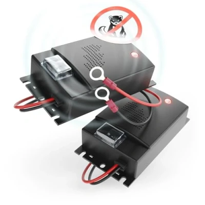 Abbildung von greate. 2X Marderschreck Auto mit 12V Batterieanschluss Marderschrecker für Motorraum Mader Abwehr, Marderschutz Auto, Marderabwehr Marder Ultraschall, Maderschrecker
