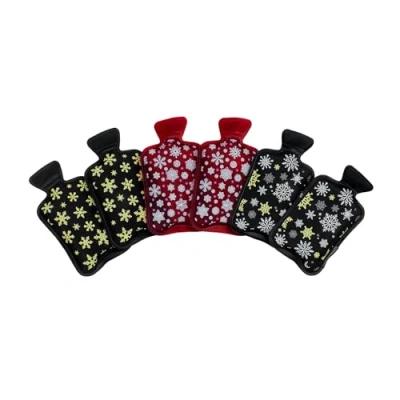 Abbildung von Taschenwärmer wiederverwendbar 6er Set WÄRMFLASCHE Handwärmer rund für unterwegs Winter Hand Taschen Wämer Wichtel Nikolaus Weihnachten
