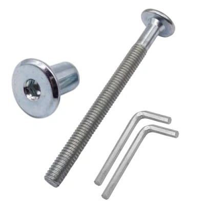 Abbildung von SKIR&#039;CO (10 Stück) Gelenk verbindungsbolzen aus verzinktem Stahl M6 x 70 mm mit Muttern, Möbelverbindungsbolzen, Verbindungsschrauben