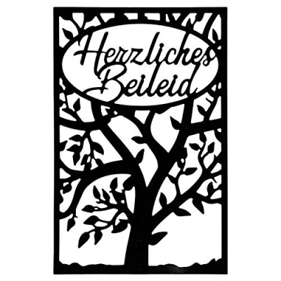Abbildung von Ideen mit Herz Stanzschablone, Herzliches Beileid, 9,5cm x 14,5cm, passend für gängige Stanzmaschinen Schablone zum Gestalten von Grußkarten, Einlegern Trauer, Kondolenz